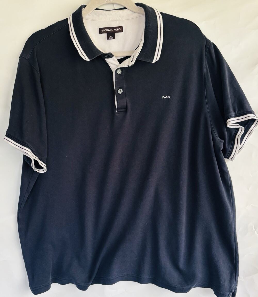 Michael Kors Men's Cotton Polo Shirt Blue XL